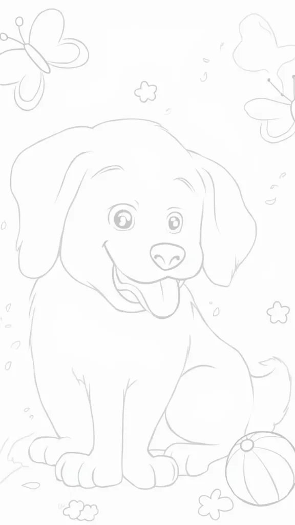 coloriage imprimable de chiot